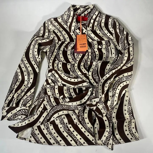 Max&Co. - Brown/White Mopti Pattern Jacket Size: Uk 12