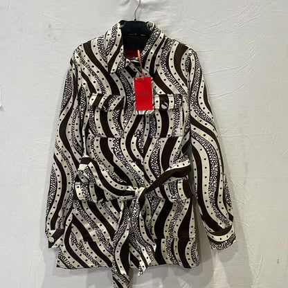 Max&Co. - Brown/White Mopti Pattern Jacket Size: Uk 12