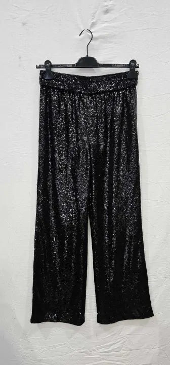 Black Charli Sequin Trousers Size: Uk 12