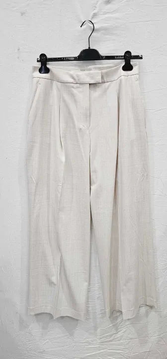 Neutral Hale Wide Leg Trousers Size: Uk 14