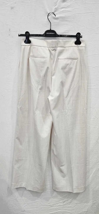 Neutral Hale Wide Leg Trousers Size: Uk 14