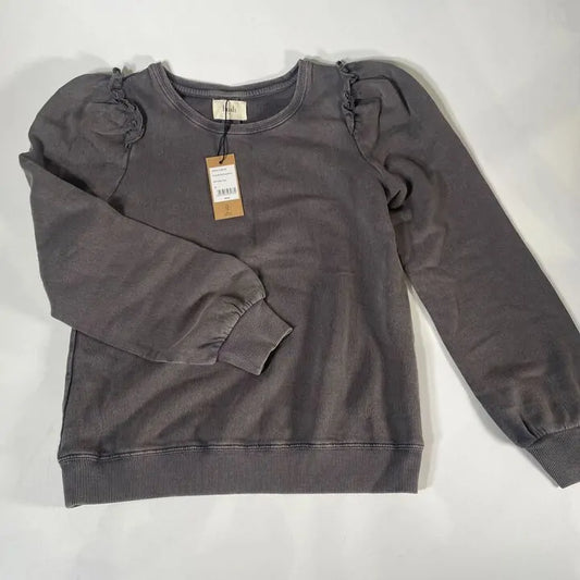 Hush-Xs- Emilia Ruffle Sweatshirt - Dark Slate Size: Xs