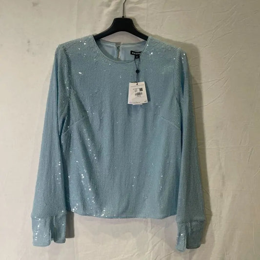 Whistles- Pale Blue Sequin Minimal Tunic Top Size: Uk 12