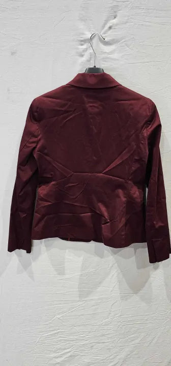 Burgundy Procura Cotton Blazer Size: UK 10