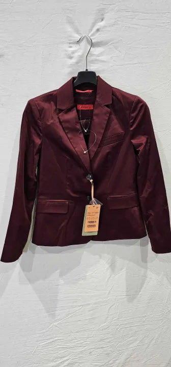 Burgundy Procura Cotton Blazer Size: Uk 6