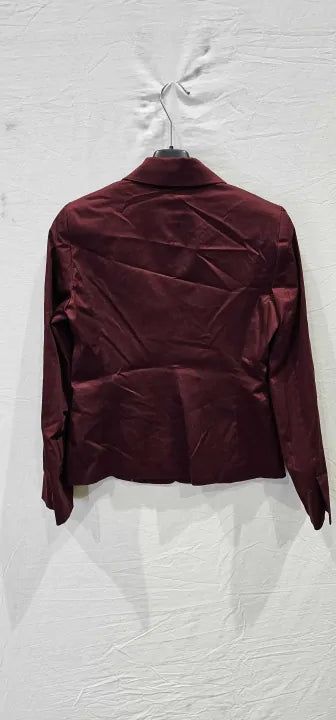 Burgundy Procura Cotton Blazer Size: Uk 6