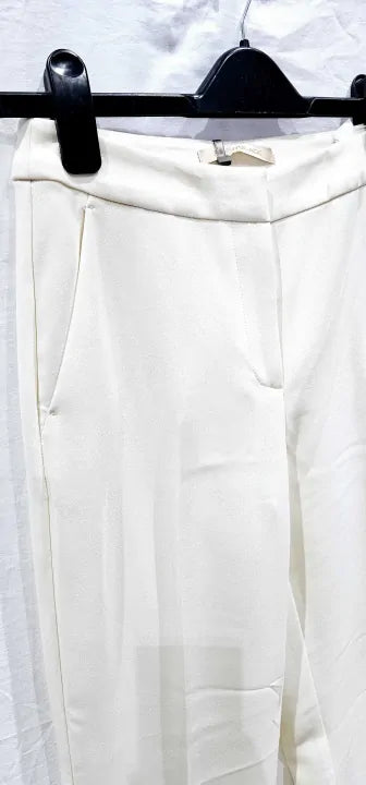 Penny Black Ivory Trousers, Ivory Straight Trousers, Size Uk 4 Size: Uk 4