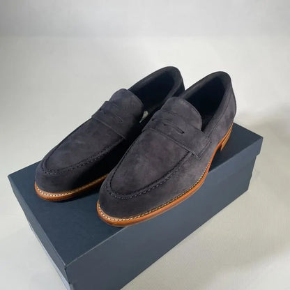 Barker - Navy Suede Jevington Loafer Size: Uk 7