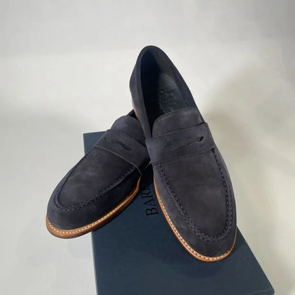 Barker - Navy Suede Jevington Loafer Size: Uk 7