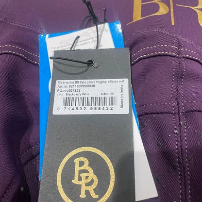 Br- Ridding Breeches Babs Ladies Sillicone Seat- 40-Blackberry Wine Size: 40