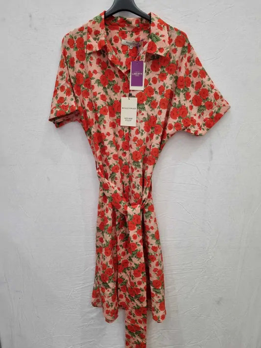 Really Wild - Pink Elle Liberty Shirt Dress Size: Uk 14