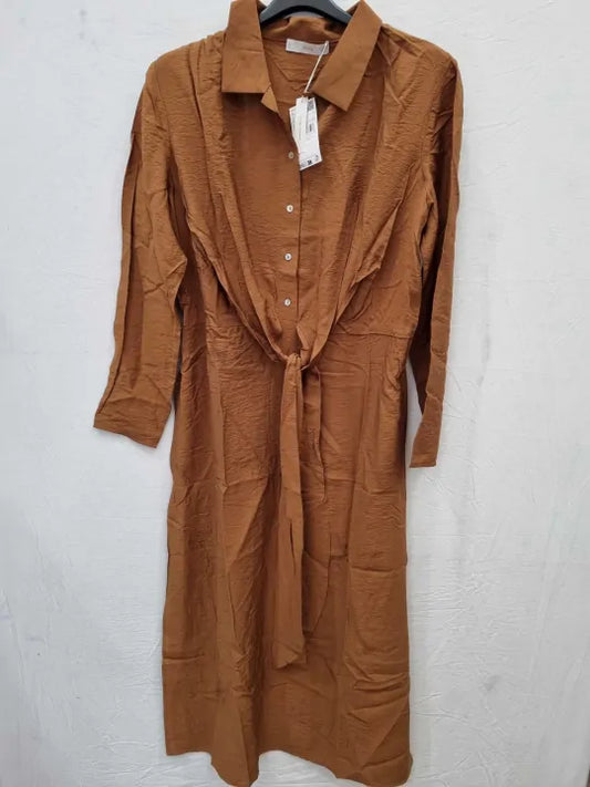 Mango Knot Detail Shirt Dress Size: Large