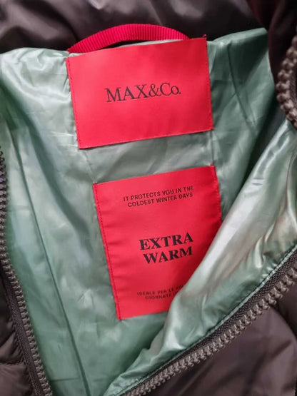 Max&Co. - Khaki Chiudere Quilted Coat Size: Uk 14