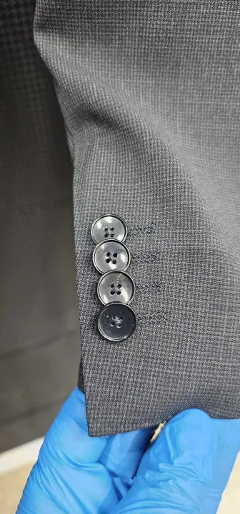 Boss , 38 , Grey-Dark Grey Huge 2 Piece Wool Suit-Grey Size: 38
