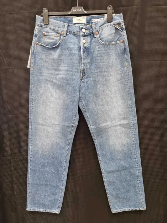 Replay - Blue M9Zero1 Eco Plus Straight Stretch Jeans Size: W33/L32