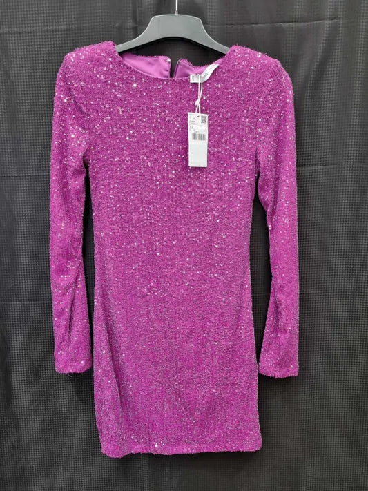 Mango - Purple Sequin Mini Dress Size: Xsmall