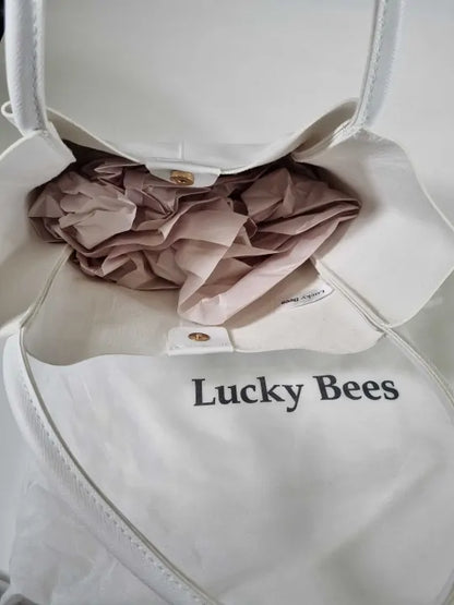 Lucky Bees White Shoulder Bag Size: One Size