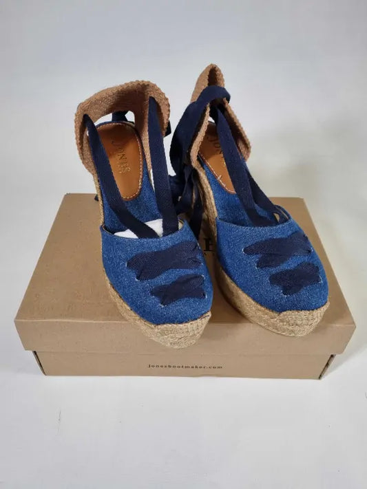 Jones Bootmaker - Denim Rosabelle Wedge Espadrilles  Size: Uk 4