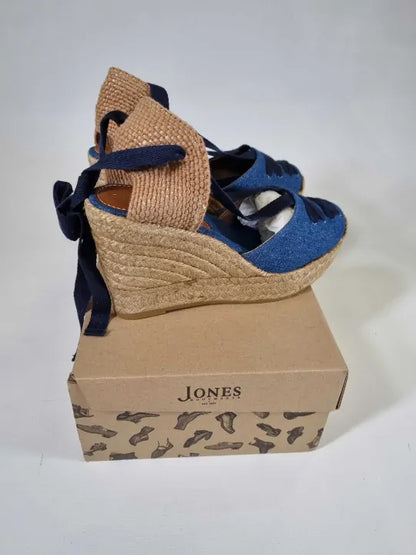 Jones Bootmaker - Denim Rosabelle Wedge Espadrilles  Size: Uk 4