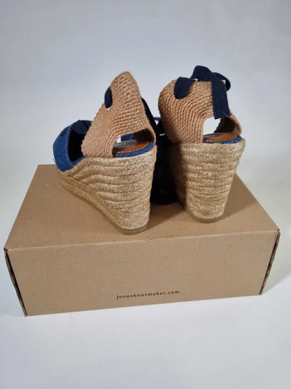Jones Bootmaker - Denim Rosabelle Wedge Espadrilles  Size: Uk 4