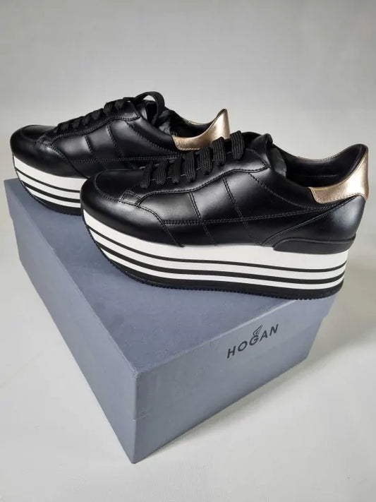 Hogan - White Grey And Black Platform Sneakers Size: Eur 37