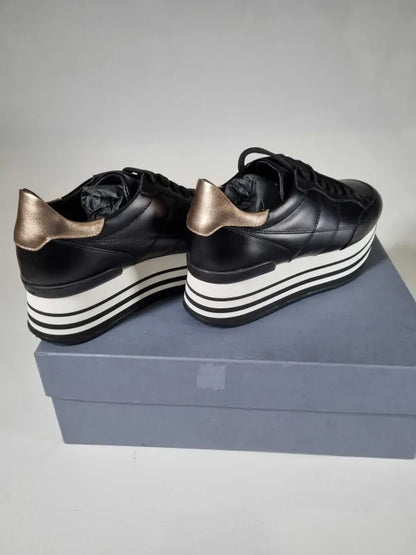 Hogan - White Grey And Black Platform Sneakers Size: Eur 37