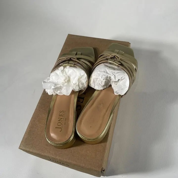 Jones Bootmaker - Gold Izabella Strappy Heeled Mules Size: Uk 4