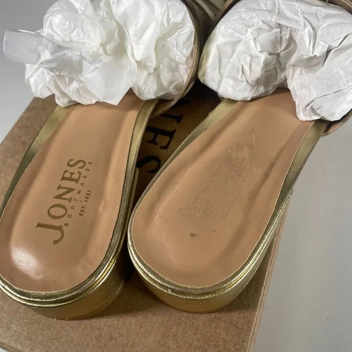 Jones Bootmaker - Gold Izabella Strappy Heeled Mules Size: Uk 4