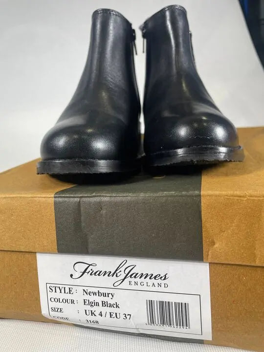 Frank James- Newbury Ladies Black Zip Up Boots Size: Uk 4