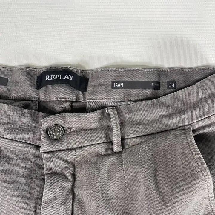 Replay- Grey Jaan Slim Hyperflex Cargos Size: W34/L32
