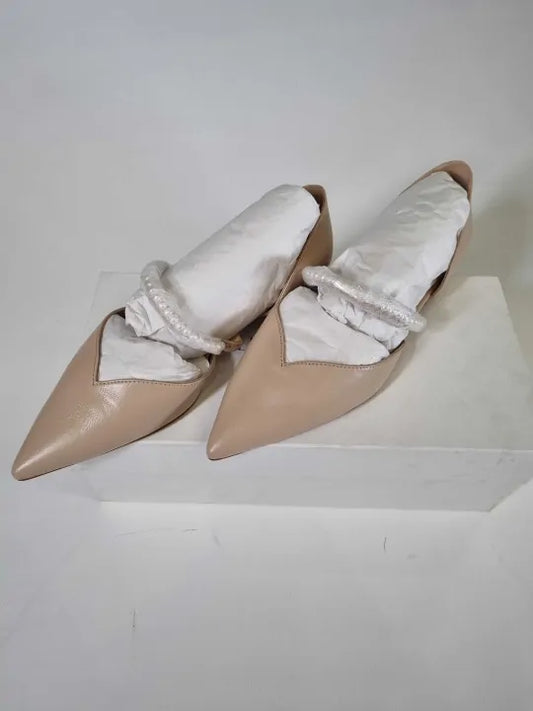 L K Bennett - Beige Ida Leather Flats Size: Eur 39
