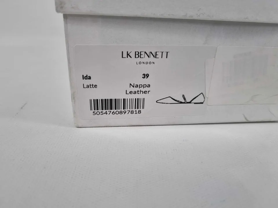L K Bennett - Beige Ida Leather Flats Size: Eur 39