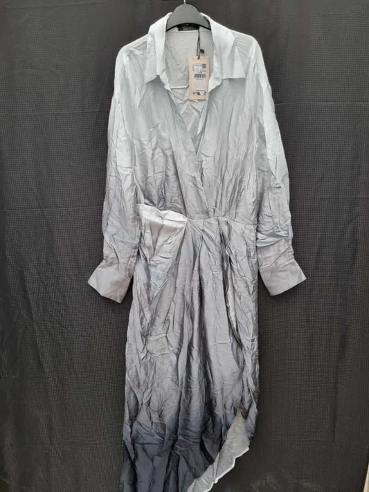 Mango - Grey Tie-Dye Shirt Dress Size: Large