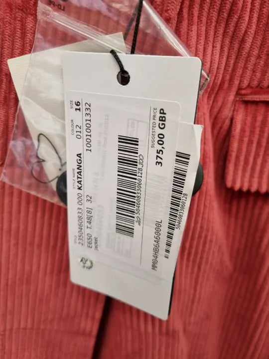 Weekend Max Mara Red Katanga Cotton Blazer Size: Uk 16