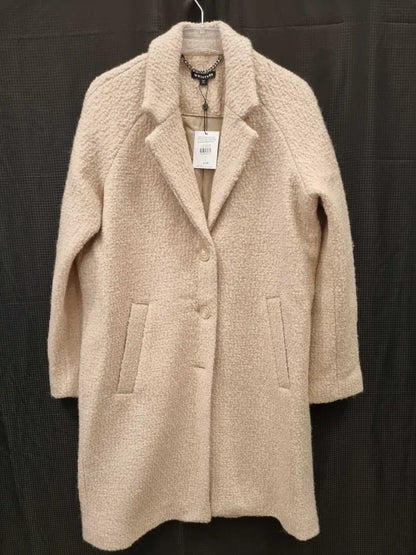 Whistles - Beige Anita Boucle Wool Blend Coat Size: Small