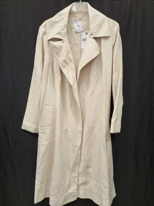 Mango Beige Trench Coat Size: Medium