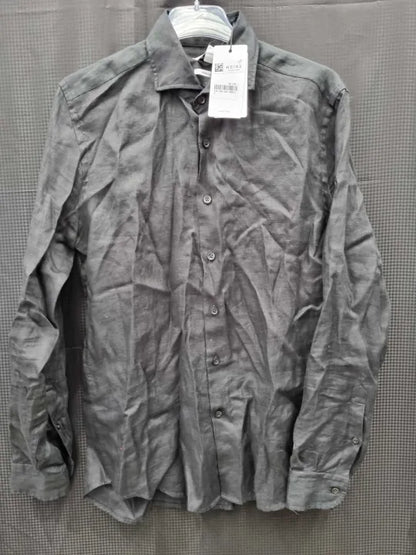 Reiss Linen Button-Through Shirt Size: Small