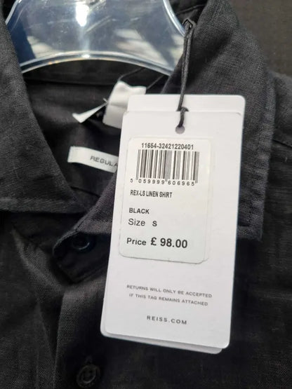 Reiss Linen Button-Through Shirt Size: Small