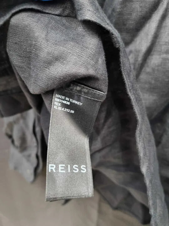 Reiss Linen Button-Through Shirt Size: Small