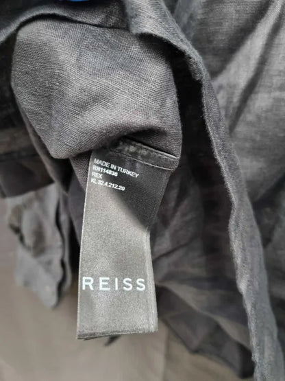 Reiss Linen Button-Through Shirt Size: Small
