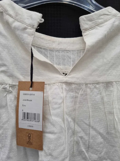Hush Ecru Julia Broderie Blouse Size: Uk 8