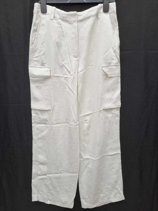 Reiss Pebble Drew Combat Wide Leg Trousers Size: Uk 12
