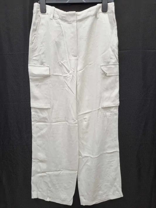 Reiss Pebble Drew Combat Wide Leg Trousers Size: Uk 12