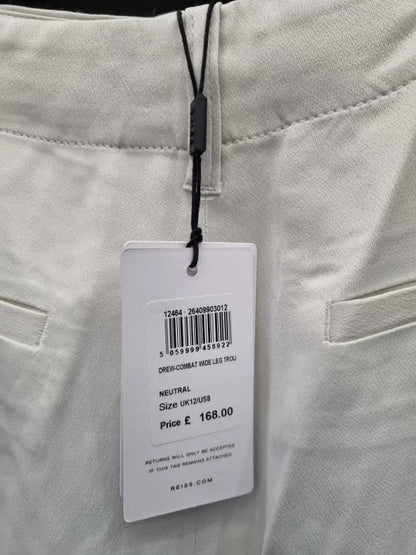 Reiss Pebble Drew Combat Wide Leg Trousers Size: Uk 12