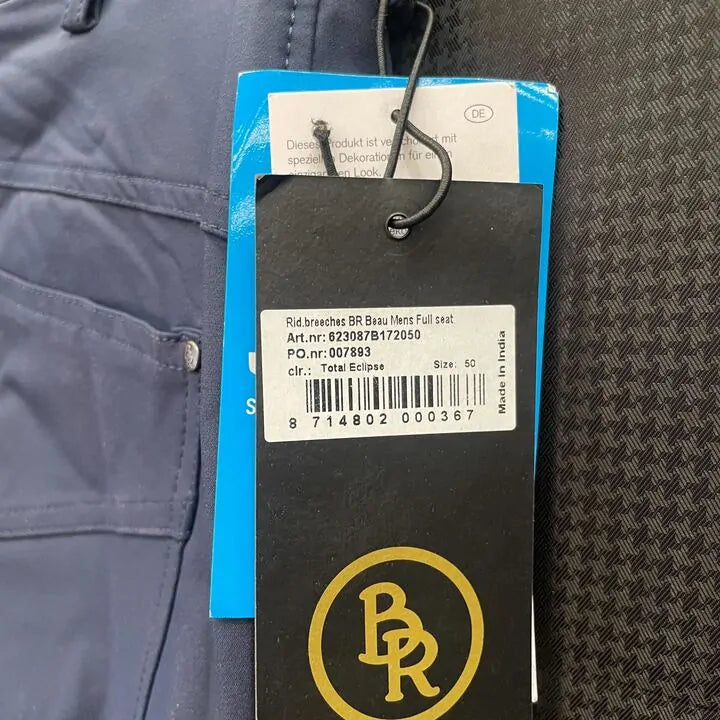 Br-52- Riding Breeches Mens Full Seat-Navy Size: 50