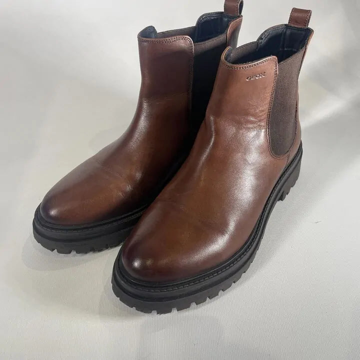 Geox - Brown Leather D Iridea Ankle Boot Size: Uk 8