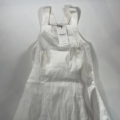Theory - White Racer Linen Blend Dress Size: Uk 4
