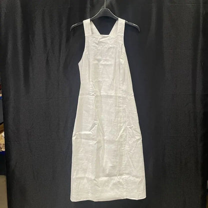 Theory - White Racer Linen Blend Dress Size: Uk 4
