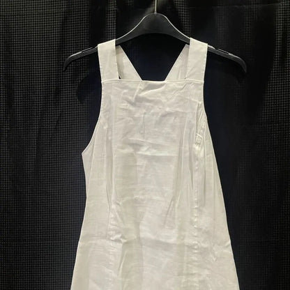 Theory - White Racer Linen Blend Dress Size: Uk 4