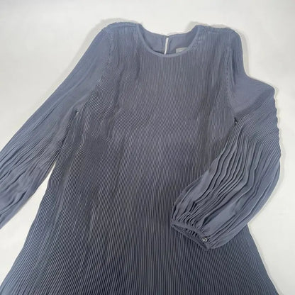 Mint Velvet-M-Dark Grey Pleated Midi Dress Size: Medium